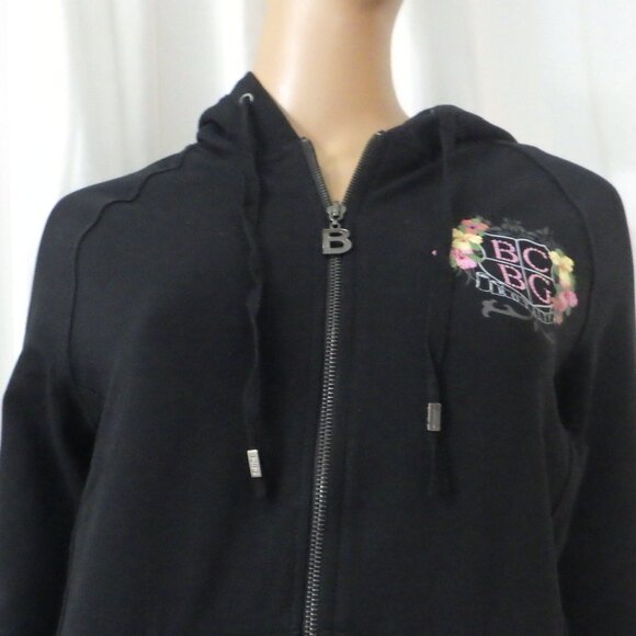 NWT BCBG sz MED, LG, XL 95% cotton PASTEL FLORAL & BLACK 2 PC TRACKSUIT - Picture 6 of 16